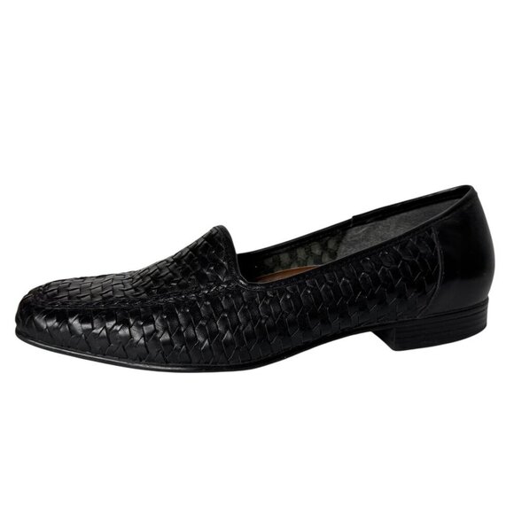 Naturalizer Sammy Black Woven Leather Slip-On Flats Loafers Women's Size 8N - Picture 1 of 16